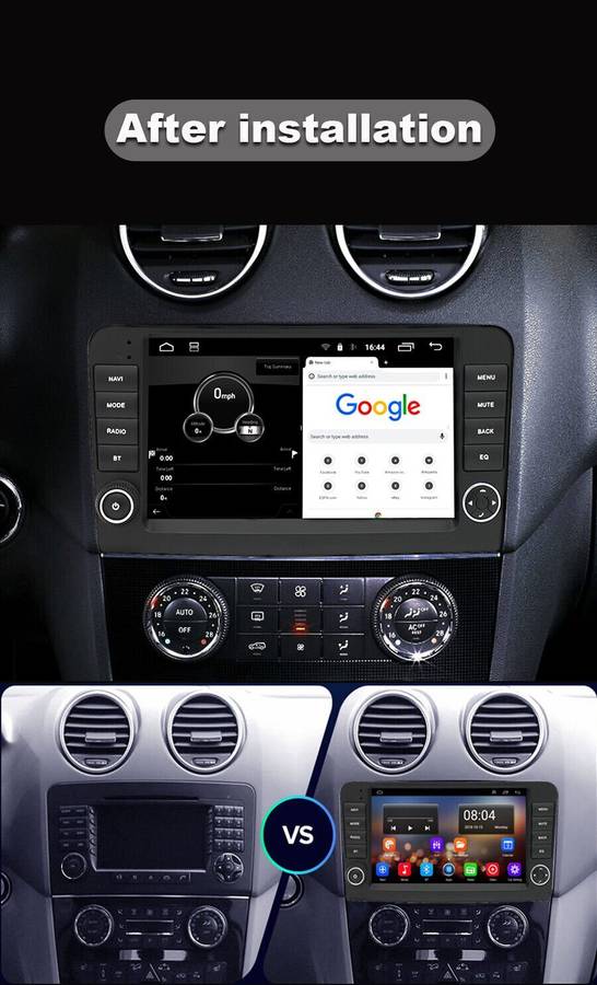 9"Head Unit CarPlay Radio For Mercedes ML M-Class W164 Android Stereo GPS SatNav