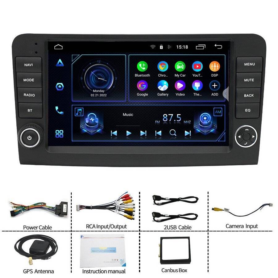 9"Head Unit CarPlay Radio For Mercedes ML M-Class W164 Android Stereo GPS SatNav