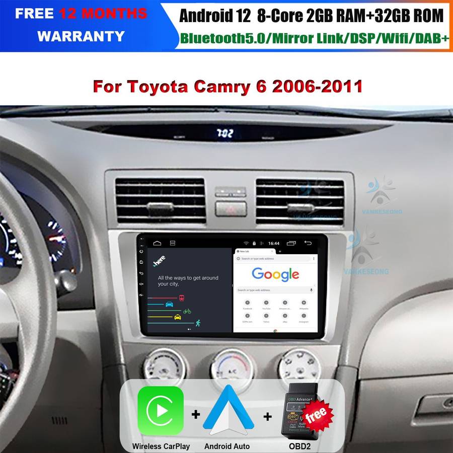 CarPlay For Toyota Camry 2006-2011 Android Autoradio GPS Navigation BT DAB+ Wifi