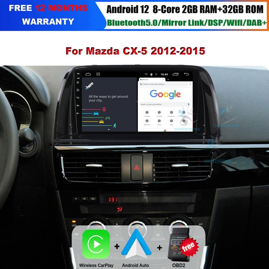 9" Android Autoradio CarPlay GPS Navigation DAB+DSP BT For MAZDA CX-5 2012-2015