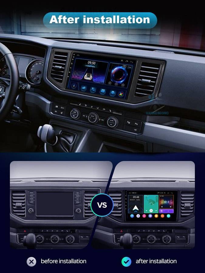 8+128GB Android 13 DAB+ Car Stereo FM Radio CarPlay For VW Crafter MK2 2017-2021