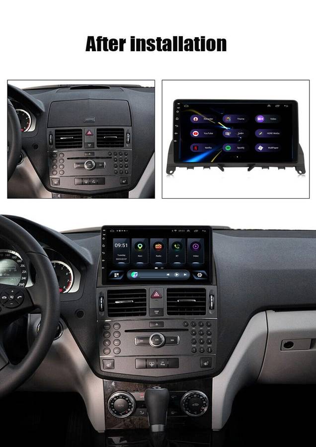 9"Android 12 GPS Sat Nav For Mercedes C Class W204 S204 Car Stereo DAB+Head Unit