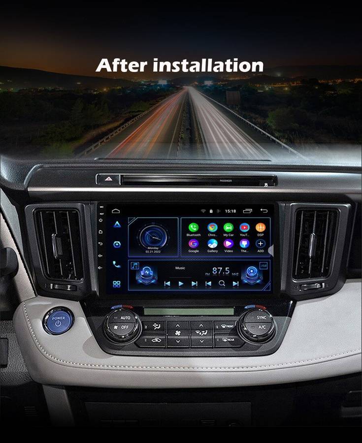 Android 12 Autoradio CarPlay GPS Navigation BT DAB DSP For Toyota RAV4 2013-2018