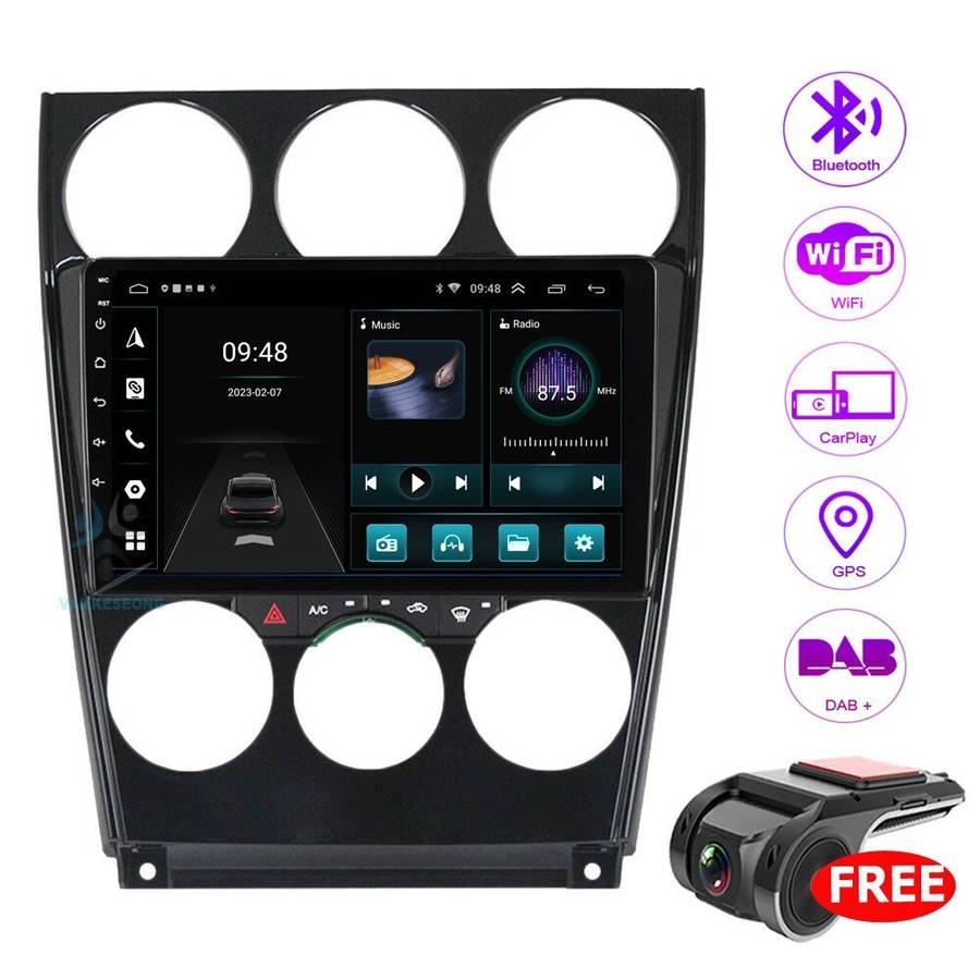 9" Android12 BT CarPlay Autoradio Bluetooth Navigation GPS For Mazda 6 2002-2008