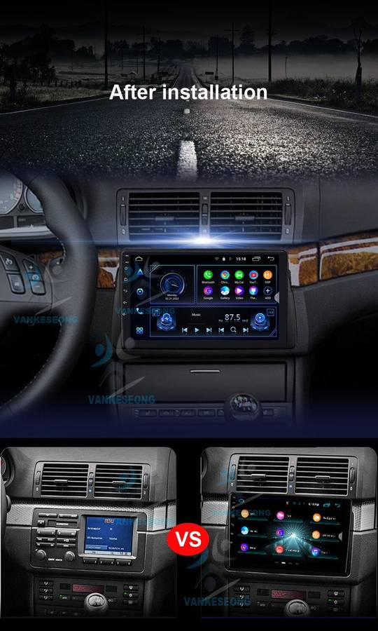 Android Auto for BMW 3er E46 M3 318 320 DAB+ Car Radio Head Unit GPS SatNav Wifi
