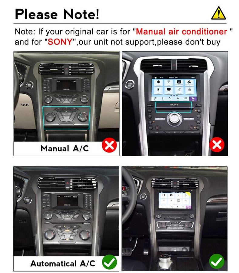 9.7" Android Auto CarPlay Autoradio Navigation GPS For Ford Mondeo V 2013-2018