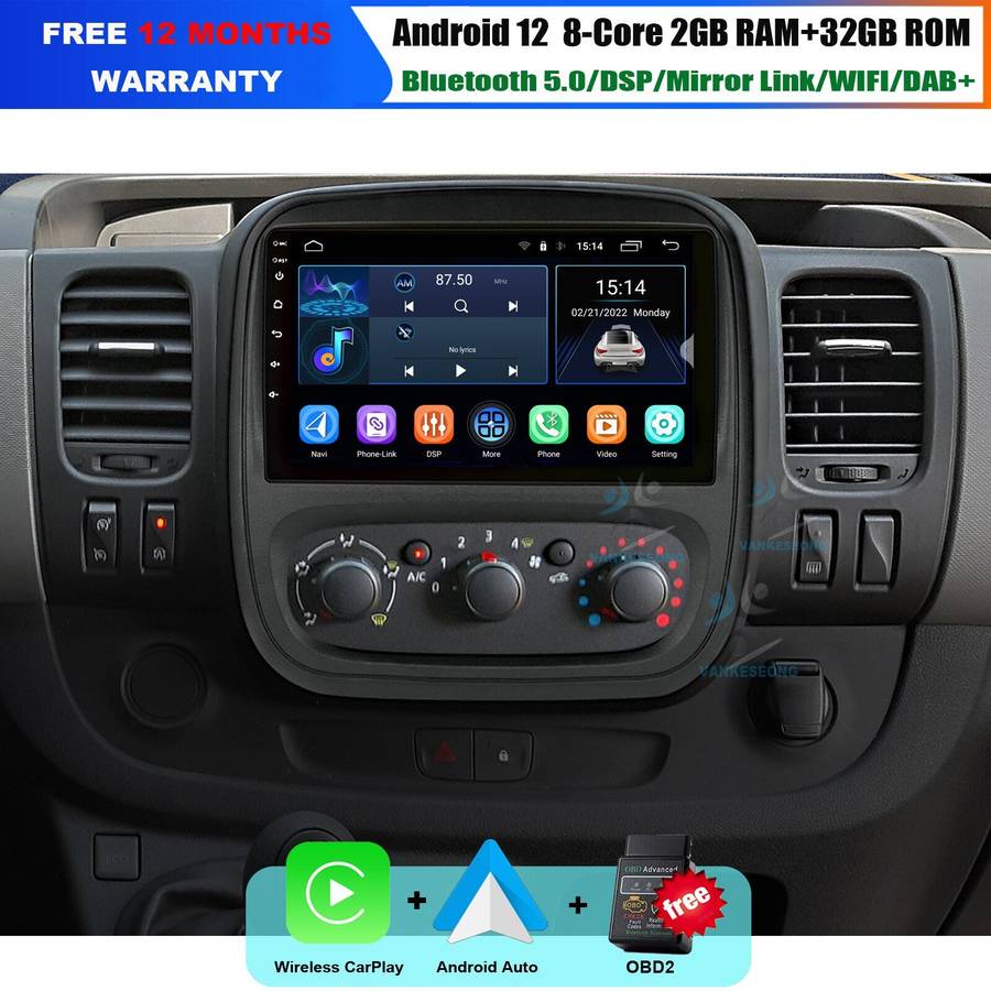 Android Auto For Nissan NV300 2014-2019 Bluetooth DAB Radio Head unit GPS SatNav
