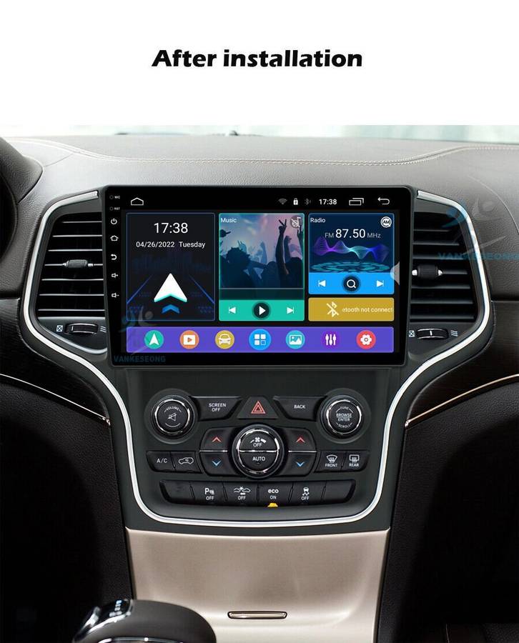 10.1" CarPlay Android GPS Navigation For Jeep Grand Cherokee 2013-2020 Autoradio