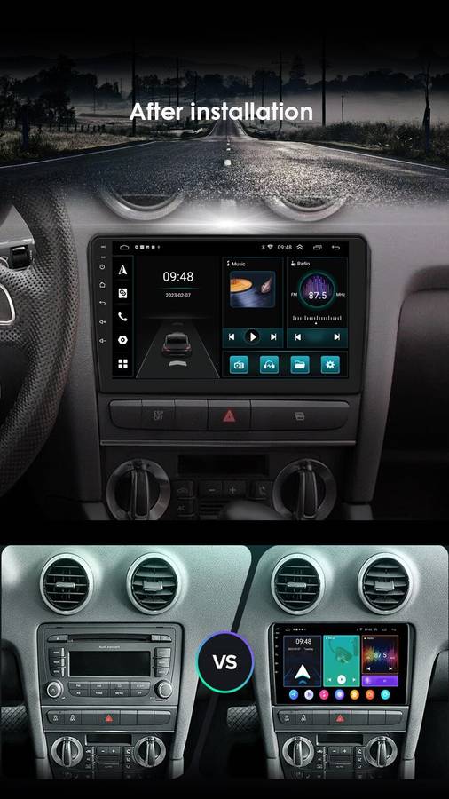 for Audi A3 S3 RS3 2003-2011 Android Car Stereo DAB+Radio GPS Sat Nav BT DSP OBD