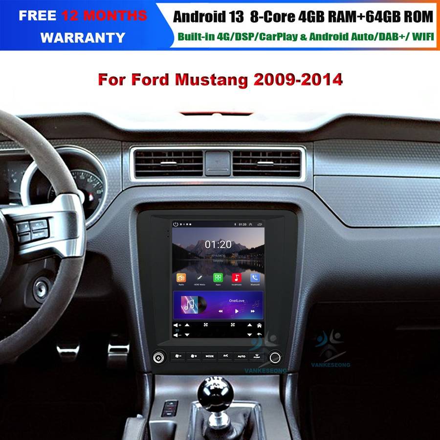 64GB CarPlay Android 13 Car Radio Head Unit GPS Navi For Ford Mustang 2009-2014