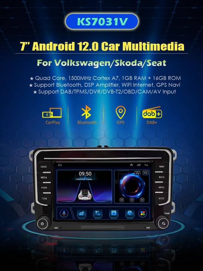 Doppel DIN DAB+Autoradio GPS Navigation For VW Amarok Beetle Bora Jetta Golf MK5