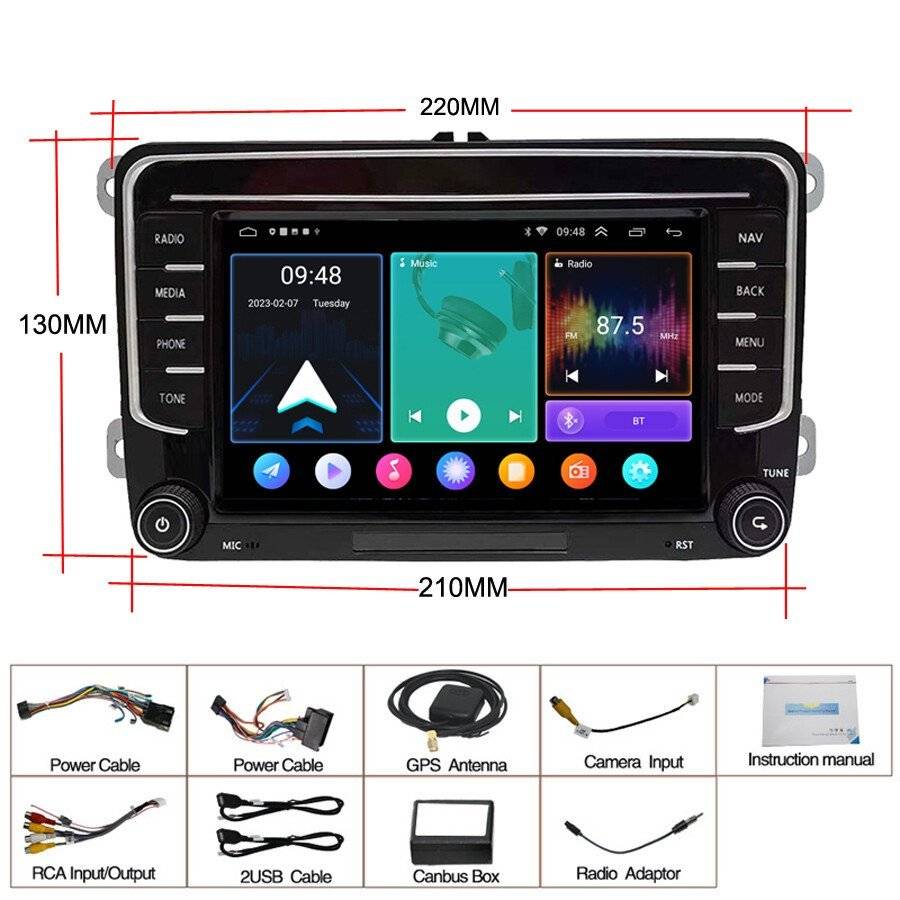 Doppel DIN DAB+Autoradio GPS Navigation For VW Amarok Beetle Bora Jetta Golf MK5