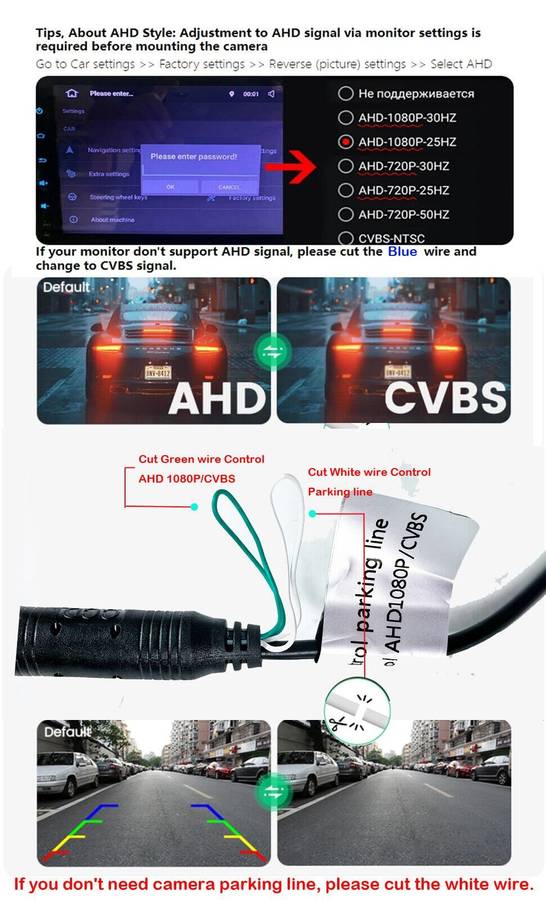 Car Reversing Camera AHD 1080P For Seat Alhambra MK2 Octavia MK3 Parking Camera