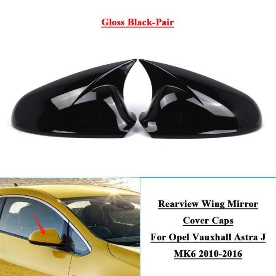 2x Rear View Wing Mirror Cover Caps For Opel Vauxhall Astra J MK6 2010-2016
