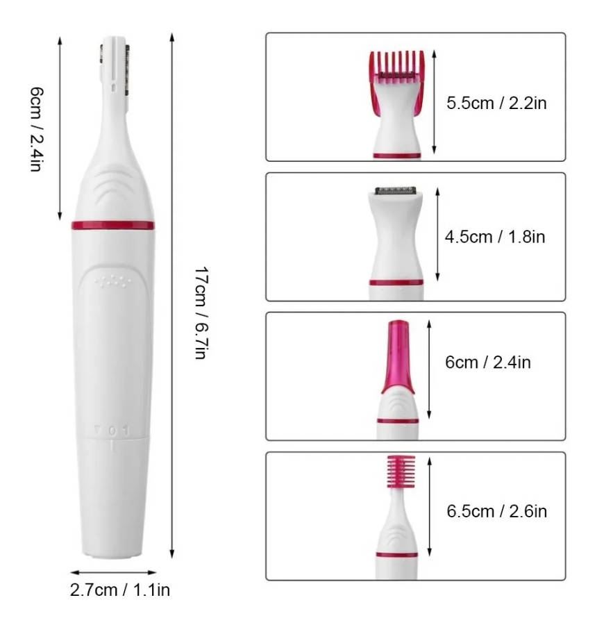 6 IN 1 LADY SHAVER BEAUTY KIT