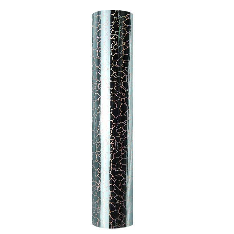 Holographic Crack Pattern Craft Vinyl Silver