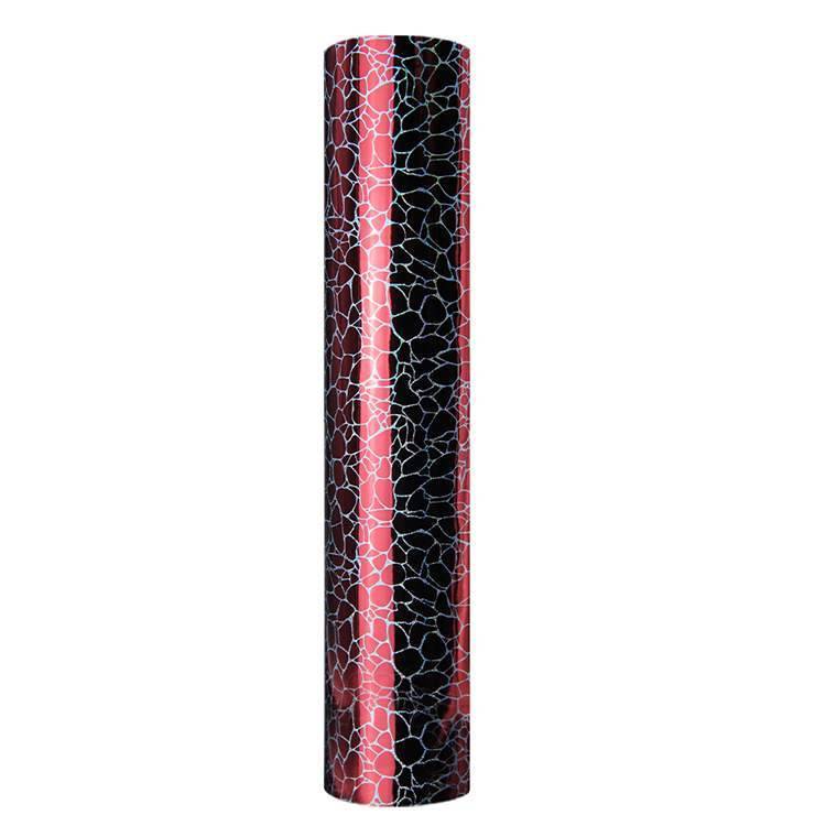 Holographic Crack Pattern Craft Vinyl Red