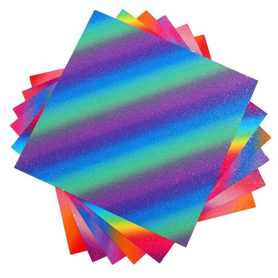 Rainbow Glitter Adheisve craft vinyl -  Blue/Green/Purple