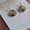 Pincushion protea long dangle earrings