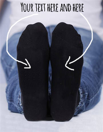 Customisable and personalised mens and ladies socks - Mens - Black