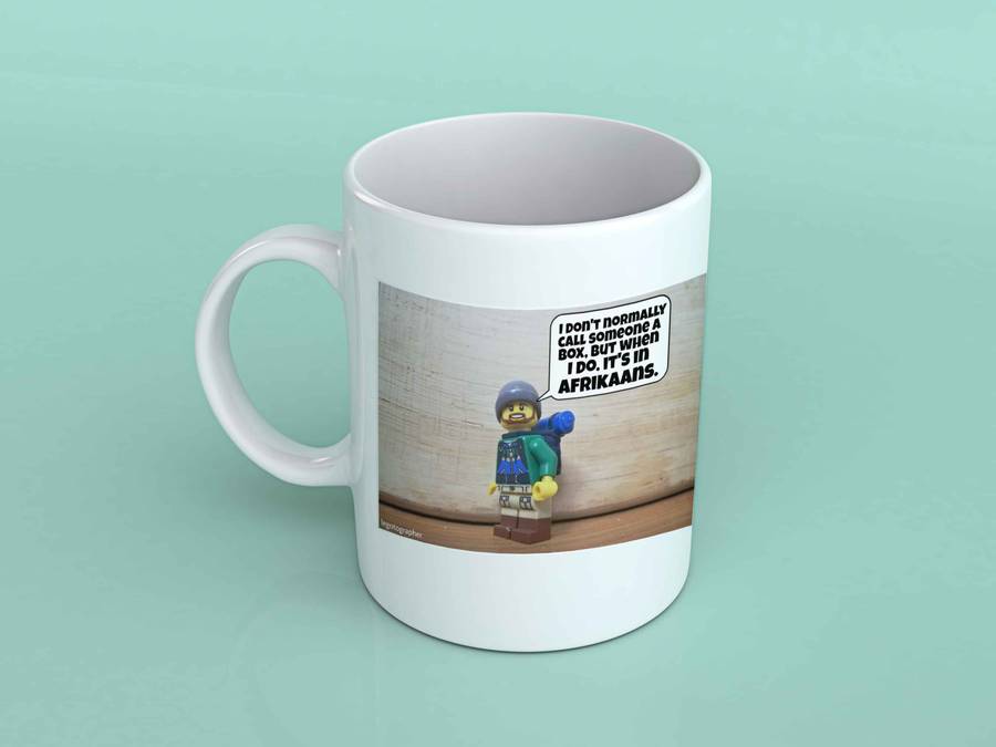 I don't normally call someone a box white coffee mug