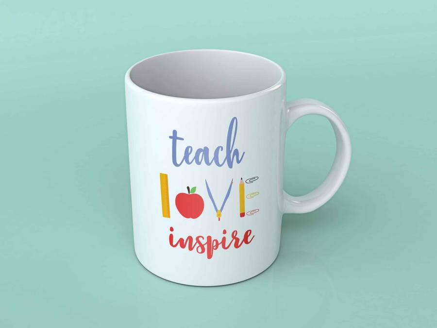 teach love inspire coffee mug