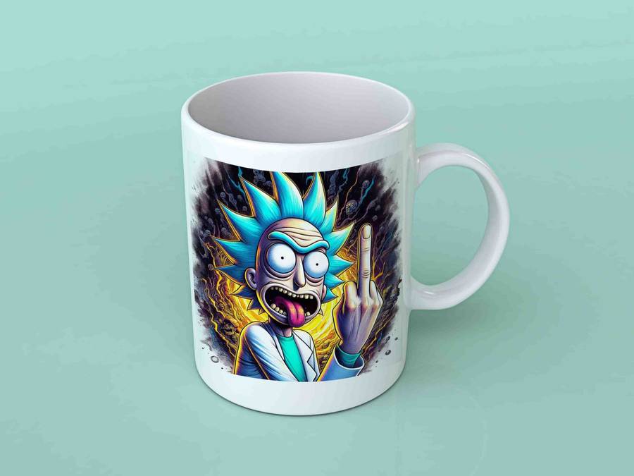 Rick and Morty 1 Middle finger mug
