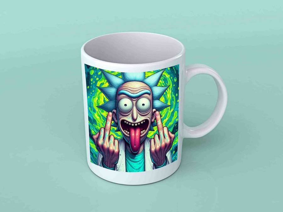 Rick and Morty 4 Middle finger mug