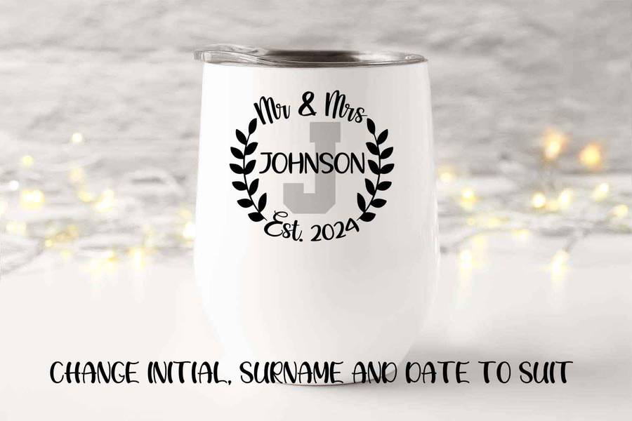 Mr and Mrs single Wedding tumbler