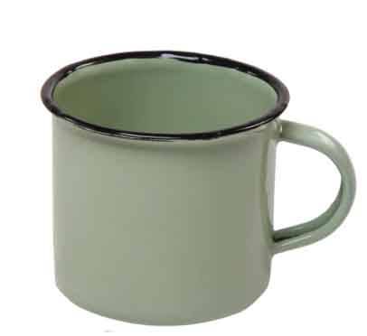 Blank Enamel Mugs  Cream & Green Options