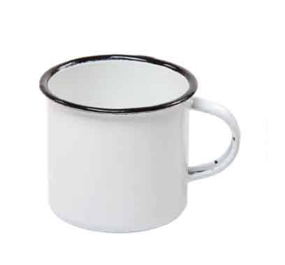 Blank Enamel Mugs  Cream & Green Options