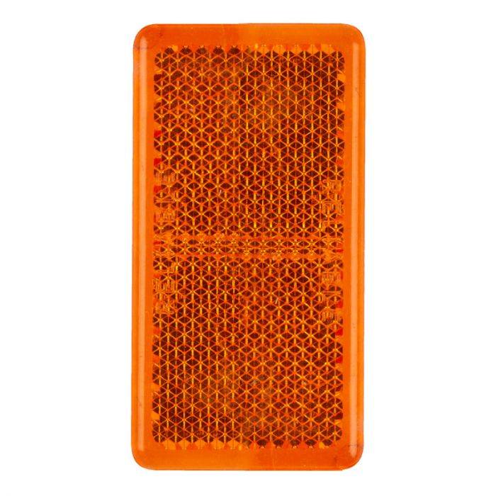 RECTANGULAR REFLECTOR STICK ON AMBER 65MM