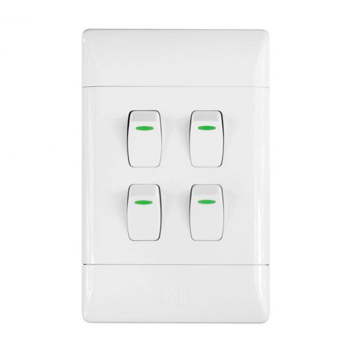CBI LIGHT SWITCH 4L1W 2X4 WHITE