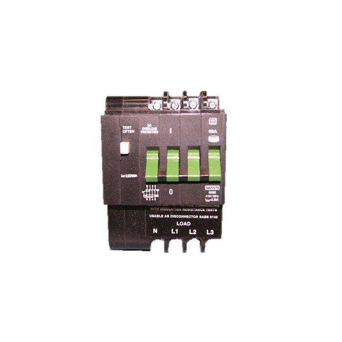 BULK PACK 5 X CBI EARTH LEAKAGE 3.0KA 3 PHS SAM 63A 230V