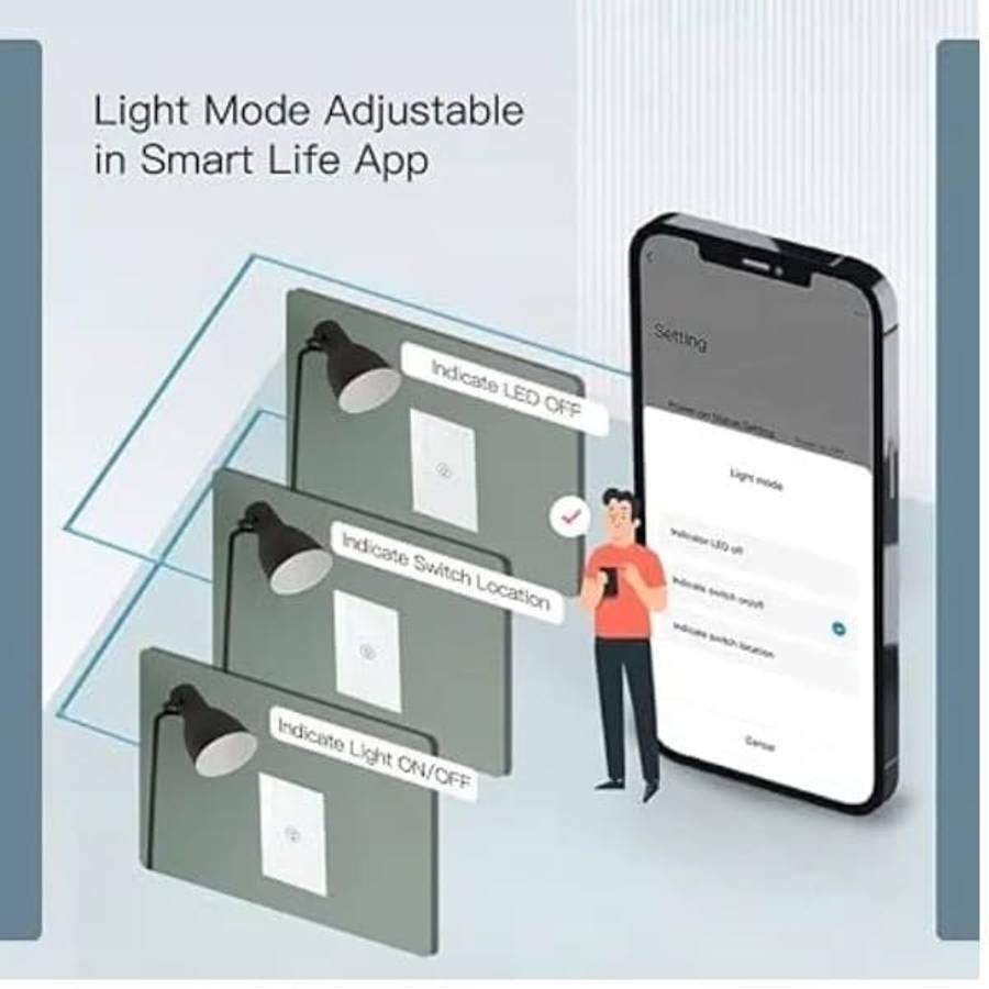 Smart Home Lighting Switch - Tuya App Controlled - 1 button