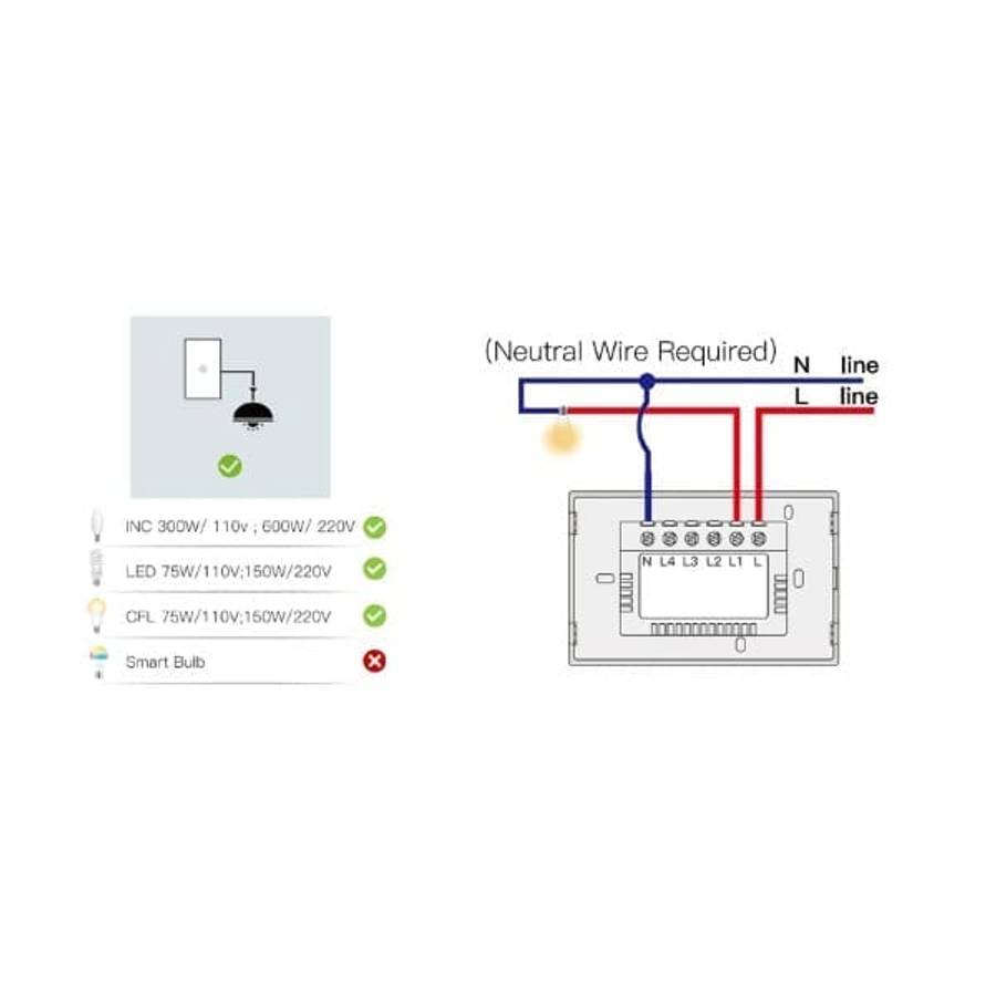 Smart Home Lighting Switch - Tuya App Controlled - 1 button