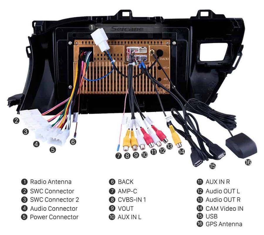 Head Unit For Toyota Hilux 2015-2022 With Wireless Apple CarPlay And Android Auto