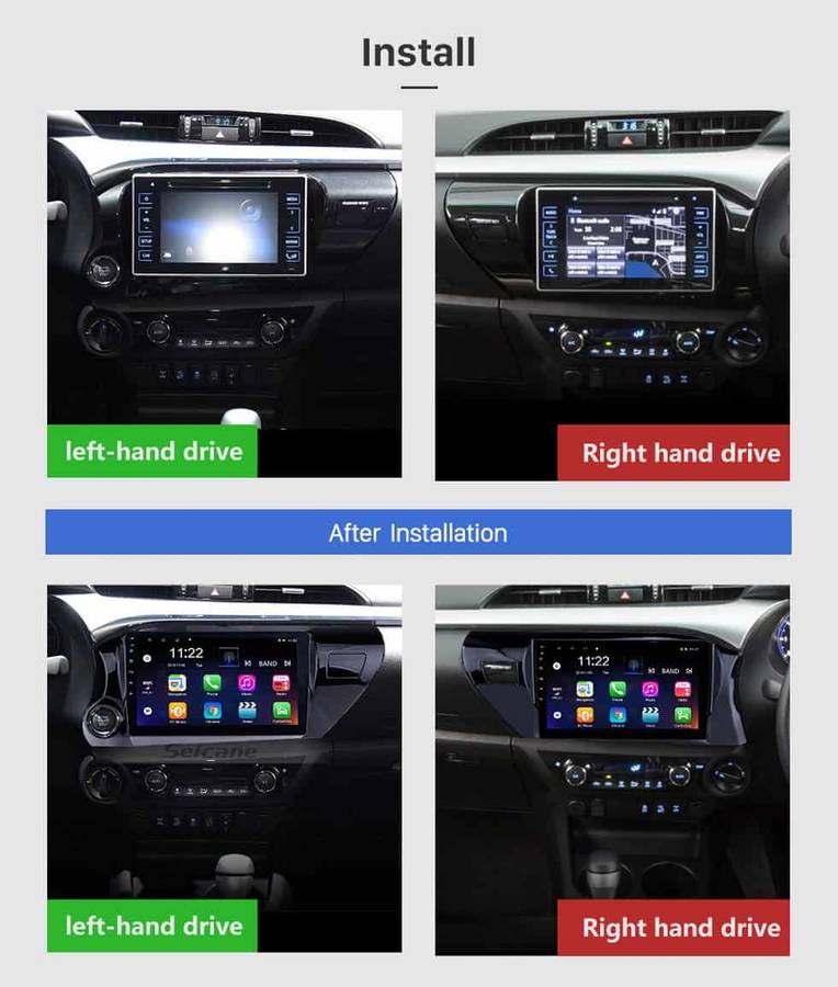 Head Unit For Toyota Hilux 2015-2022 With Wireless Apple CarPlay And Android Auto