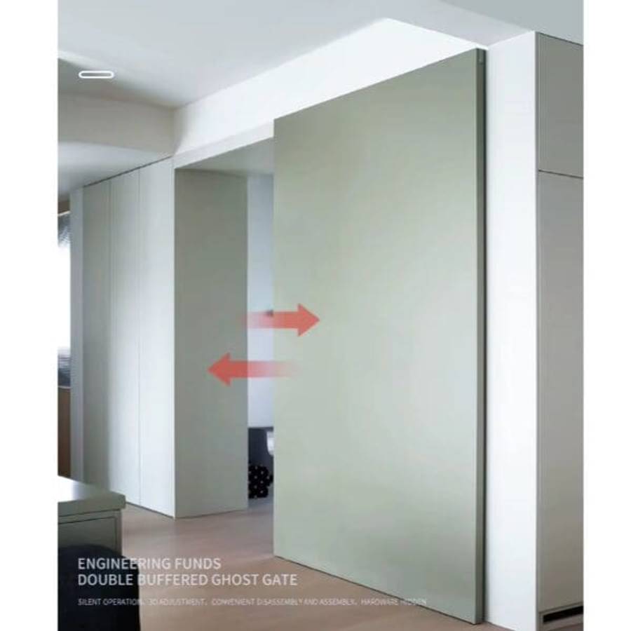 Concealed Sliding Door Track Set  1.2m Ghost Door System with Soft Closing Feature