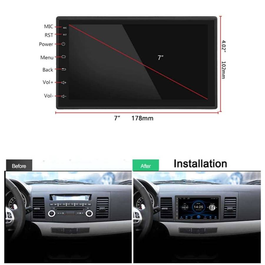 Universal 7inch Android Car GPS Navigation Bluetooth CarPlay Android Auto 2-32 GB