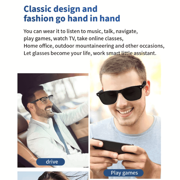 AI Integrated Smart Glasses with Bluetooth - Unisex