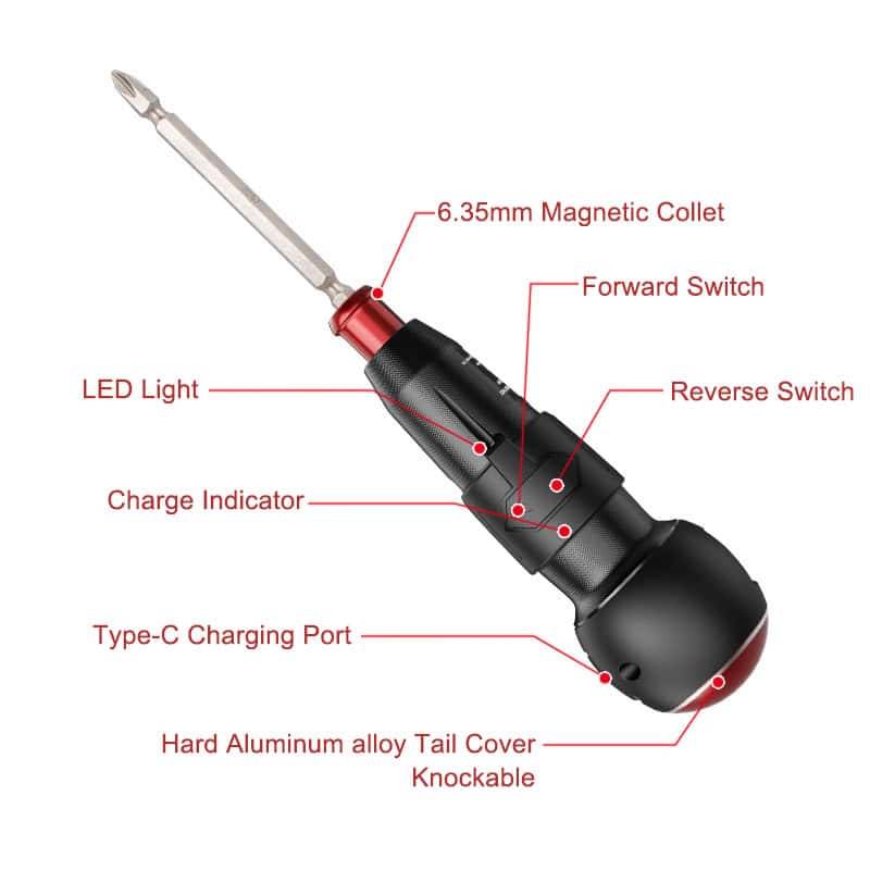 Cordless Electric Screwdriver Set, 10 in 1, Powerful, 3.6V