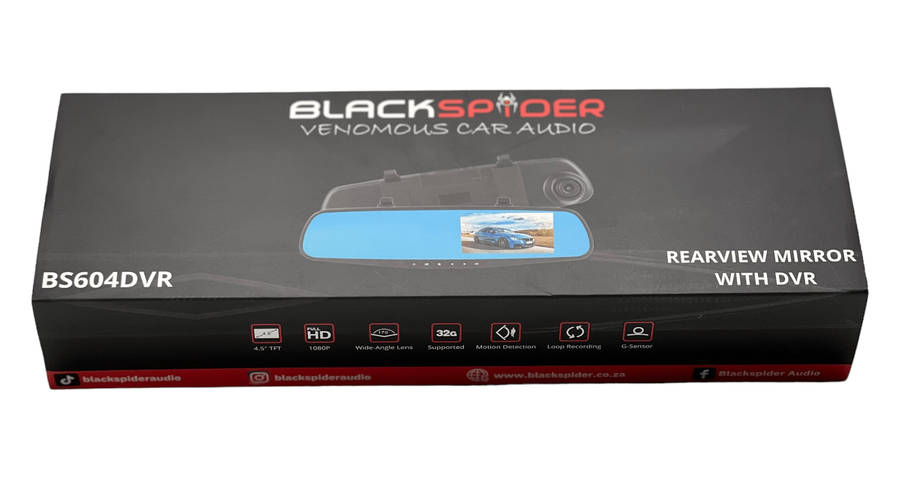 Blackspider Bs604dvr Rearview Mirror With Dvr And Rear Camera