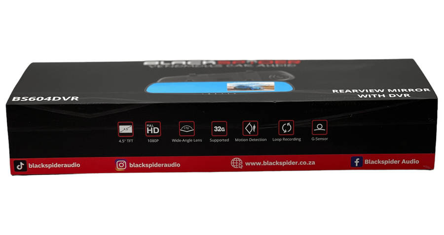 Blackspider Bs604dvr Rearview Mirror With Dvr And Rear Camera