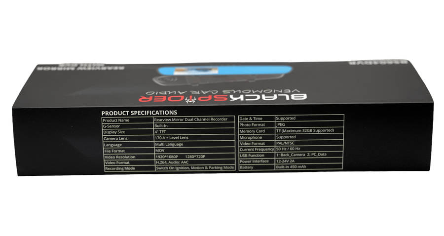Blackspider Bs604dvr Rearview Mirror With Dvr And Rear Camera