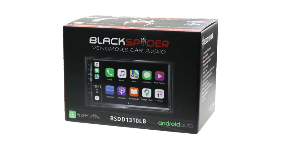Blackspider Bsdd1310lb 2Din Bluetooth Wired Apple Carplay Android Auto Radio