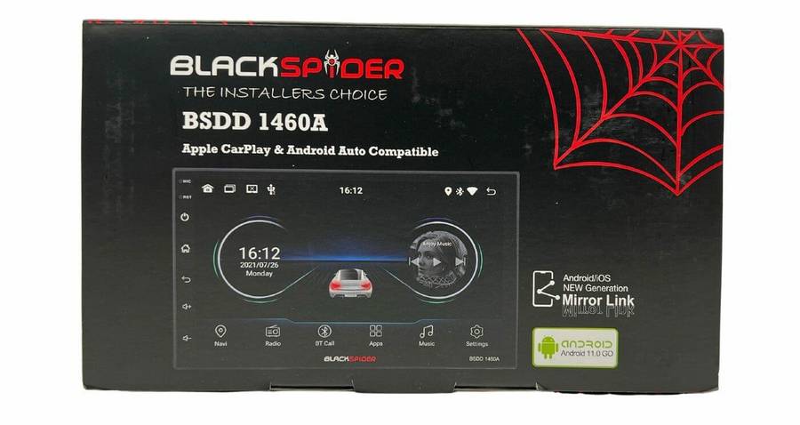 Blackspider BSDD1460A 2Din Wireless Apple CarPlay Android Auto Radio