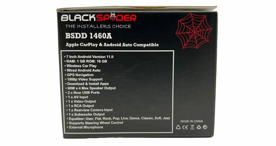 Blackspider BSDD1460A 2Din Wireless Apple CarPlay Android Auto Radio