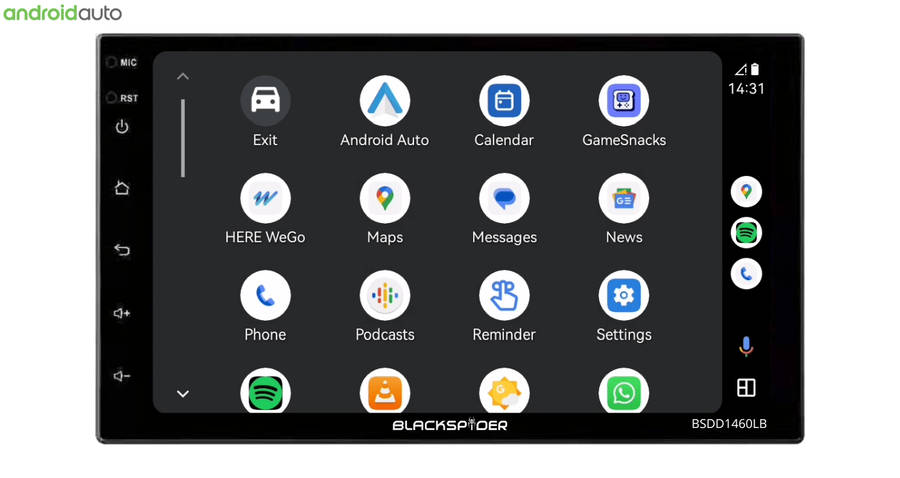 Blackspider BSDD1460LB 2Din Wireless Apple CarPlay Android Auto Radio Long Base