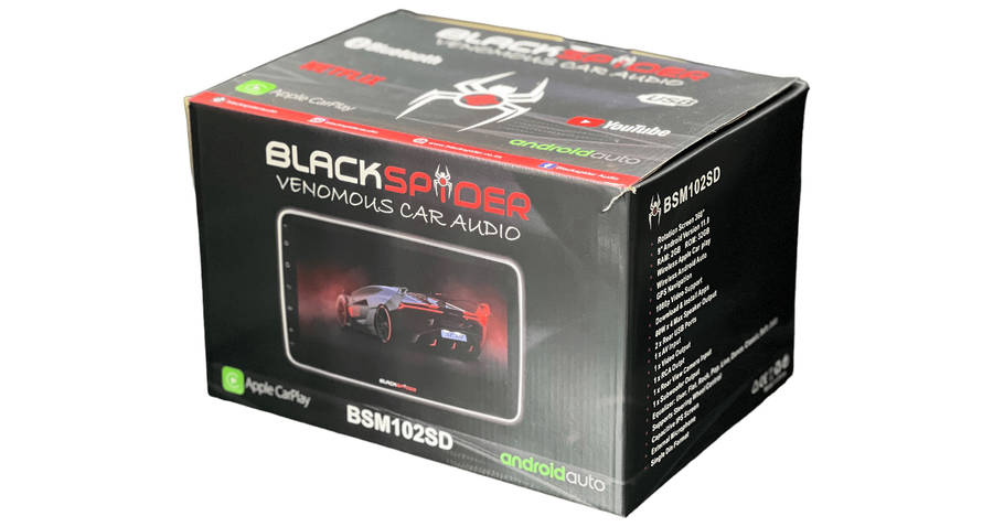Blackspider BSM102SD 10.1" Wireless Apple CarPlay and Android Auto 1Din Rotate Radio